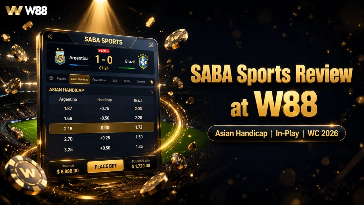SABA Sports Review at W88 — Asian Handicap, In-Play Betting, WC 2026